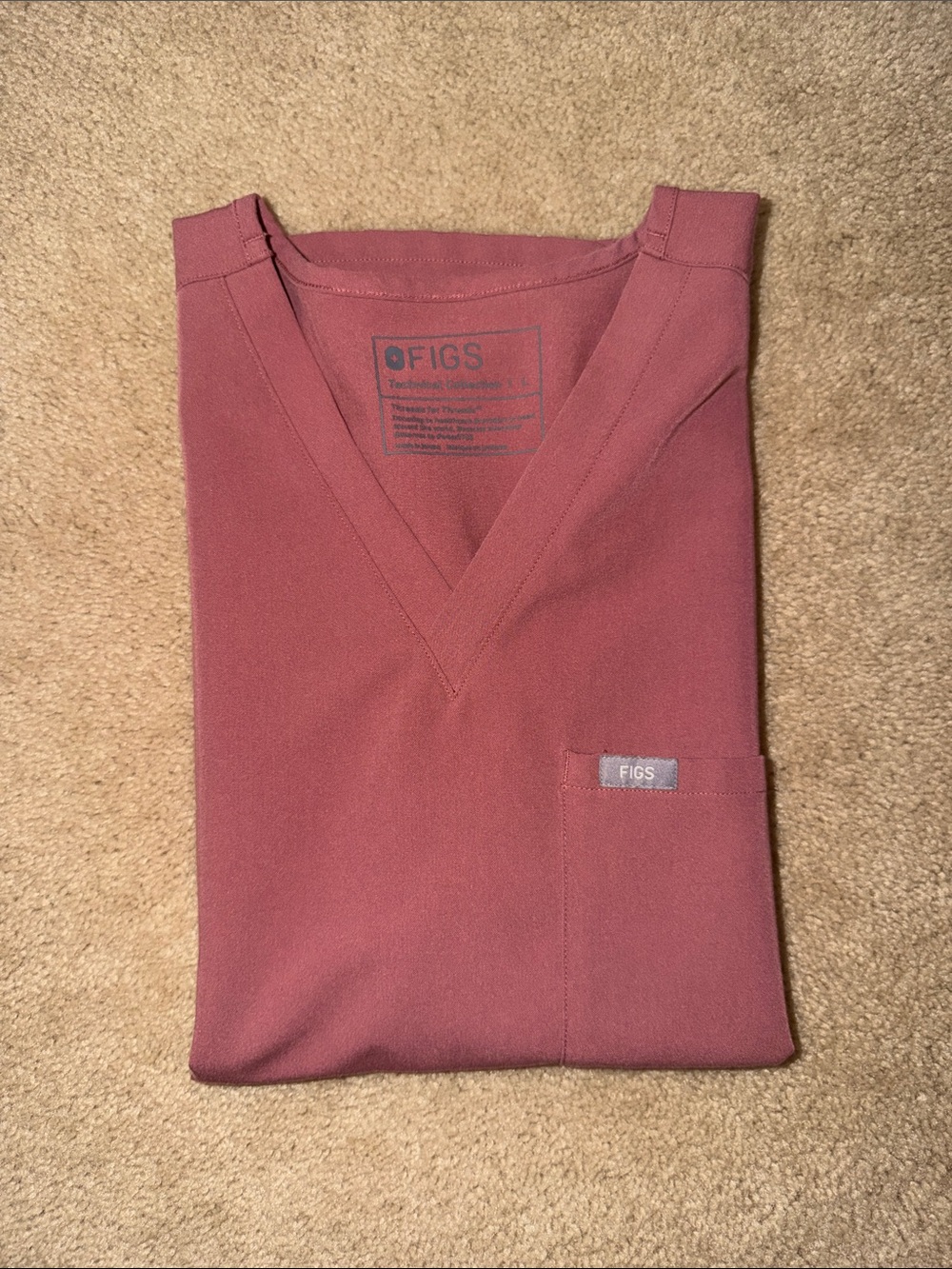 FIGS Catarina Scrub top in Pink/Mauve